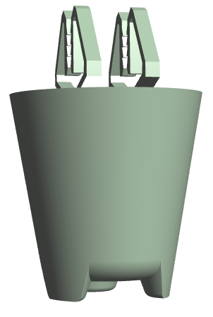 Fiberbetonklods 3-fods, m/plastclips